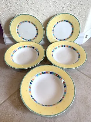 Villeroy Boch Twist Alea Limone 3 Rimmed Bowls And 2 Salad Plates • $80