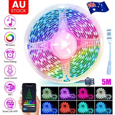 5050 5M 300 LEDs RGB LED Strip Lights IP65 Waterproof  + Bluetooth Receiver • $11.92