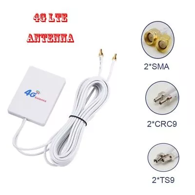 £6.20 • Buy LTE Antenna 3G 4G TS9 CRC9 SMA Connector 4G LTE Router External Antenna 2M-Cable