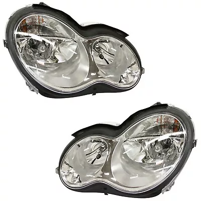 Headlight Set For 2005-2007 Mercedes Benz C230 2006-07 C280 Left Right With Bulb • $219.44