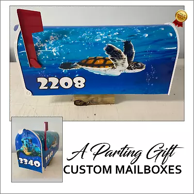 Baby Sea Turtle Custom Mailbox. Mothers Day Gift. Personalized Gift For Him. • $125