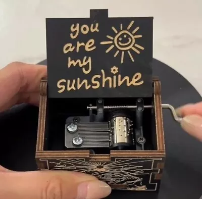 It’s Back “You Are My Sunshine” Handmade Hand Crank  Wooden Music Box In Black • $19.99