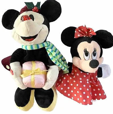 2 Minnie Mouse Hand Puppets Minnie Red Nose Blinking Nose Small Minnie Disney • $19.99