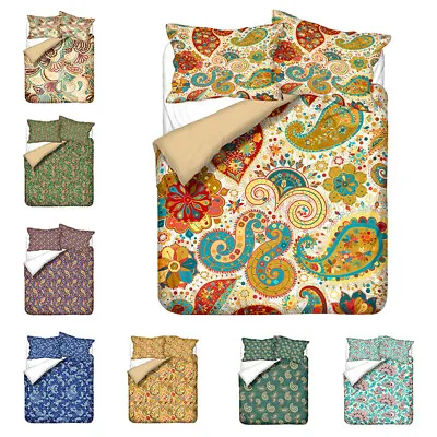 Bohemian BOHO Exotic Paisley Pattern Bedding Duvet Quilt Cover Set Holiday Gift • $12.80