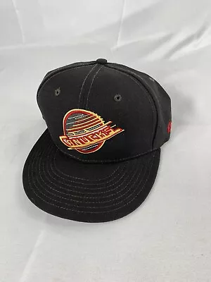 Vintage Vancouver Canucks NHL Hockey Black Fitted Hat Cap 7 1/4 New Era 59Fifty • $30.99
