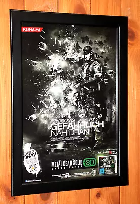 Metal Gear Solid 3 Snake Eater Konami N3DS Promo Small Poster / Ad Page Framed • $53.94