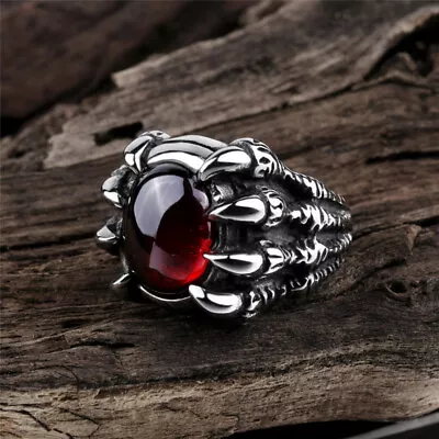Dragon Stone Vintage Oxidized Stainless Steell Handmade Fashion Ring For Man AU • $8.99