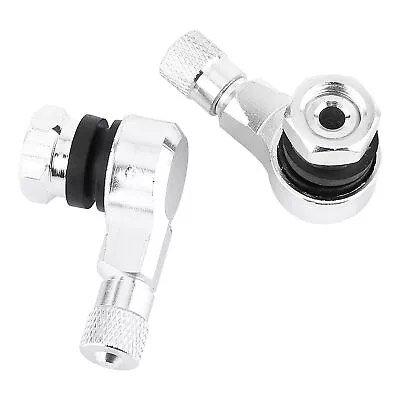 2pcs 11.3mm Motorcycle Aluminum Wheels Tire Valve Stems Caps 90 Degree Silve • $10.40