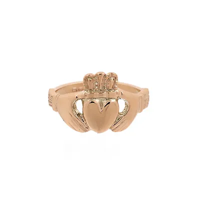 Vintage Claddagh Wedding Engagement Ring 10K Yellow Gold Size 8.25 Unisex Estate • $209.99