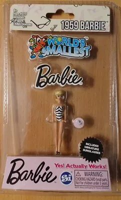 World's Smallest Barbie W/Mini Sunglasses 2017 Miniature Doll #517 • $12