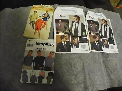 VTG Lot Of 4  Men Sewing Patterns Some Uncut • $8