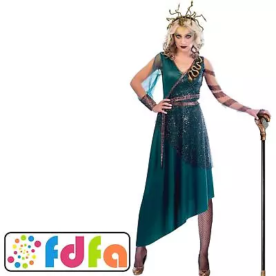 Amscan Medusa Snakes Medieval Adults Ladies Fancy Dress Costume • £29.89