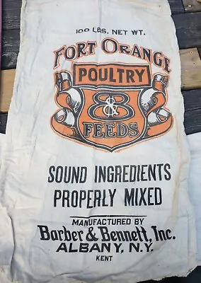 Fort Orange Grain Sack Bag Burlap Orange And Black Great Colors Halloween • $45