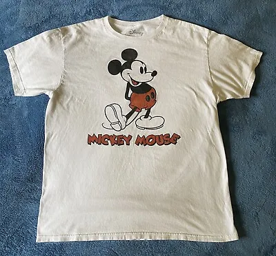 Disney Mickey Mouse Double Sided T Shirt Men’s Sz Large White • $15