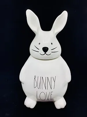 Rae Dunn BUNNY LOVE Rabbit 12” White Ceramic Canister Jar Easter Spring READ • $19.99