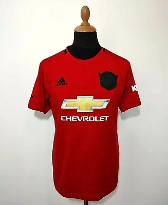 Manchester United Jersey M 2019-20 Red Adidas Shirt Home Kit Black Logo Chevrole • $23.20