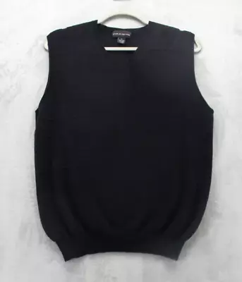Croft & Barrow V-Neck Sweater Vest Men's LT Black 100% Cotton • $15.99