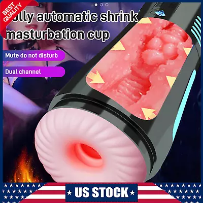 Automatic Male Retractable Cup Vibration Pocket Fully Auto Decompression Cup US • $9.99
