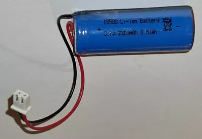 Li-Ion Battery 3.7V 2300mAh Replacement Battery Type 18500 With Male For E.g. Meters • £13.83