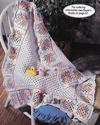 Granny Squares Baby Afghan Crochet Pattern Instructions • $3.39