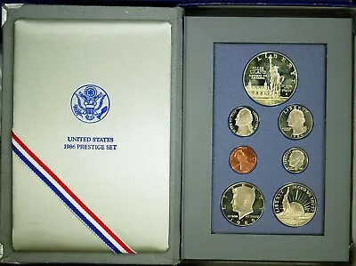 1986 S Ellis Island 90% Silver Dollar Proof Plus 6 Clad Proof Coins • $49.95