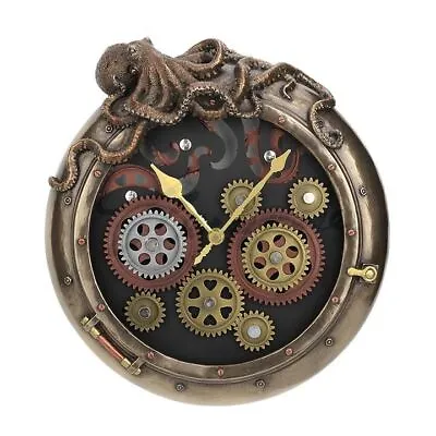 Steampunk OCTOPUS PORTHOLE WALL CLOCK WU77220A4 • $111.60