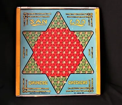$46.99 • Buy Vintage 1950's Chinese Checkers / Checkers Board W/ All 60 Marbles Northwestern