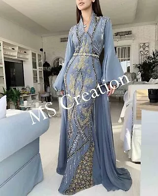 Sale Luxury Royal Crystal Work Moroccan Dubai Kaftan Wedding Bridesmaid Dress 04 • $141