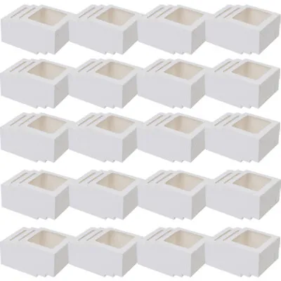 60 Packs Bakery Box With Window 4x4x2.5 Inch For Pastries Cookies Cupcakes Pie • $16.14