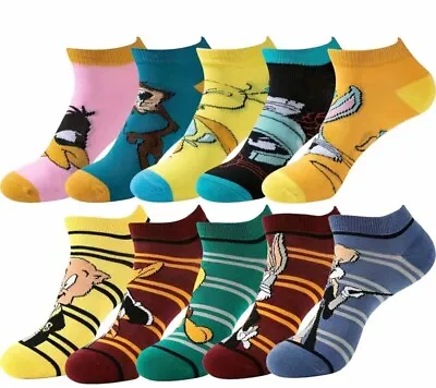 Novelty Cartoon Character Ankle Socks Size 7-10 (10 Pairs) • £16.99