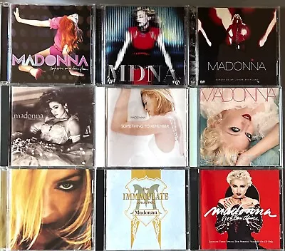 Madonna CD Lot Of 9- Like A Virgin-MDNA-Immaculate Coll-GH2-And You Can Dance + • $24.99