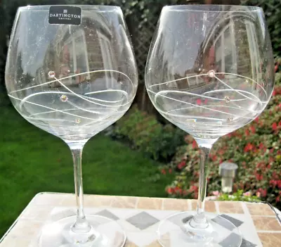 Dartington Crystal 2x Glitz Gin & Tonic Copa Balloon Glasses -Swarvoski Crystals • £32