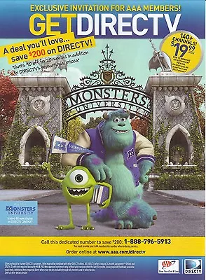 Monsters University--Sully & Mike--DirecTV--2014 Magazine Advertisement • $1