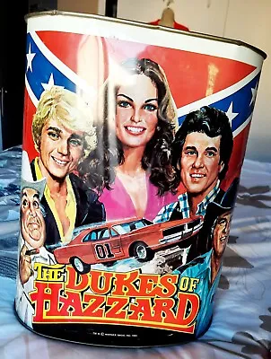 Vintage Dukes Of Hazzard Trash Can 1981 Metal Bo Luke Daisy • $108.50