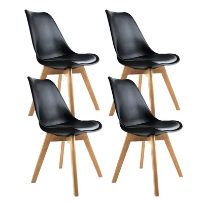 $220 • Buy Artiss Set Of 4 Padded Dining Chair - Black