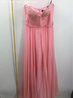 La Femme Womens Pink Embellished Sweetheart Neck Sleeveless Maxi Dress Size 16 • $7.99