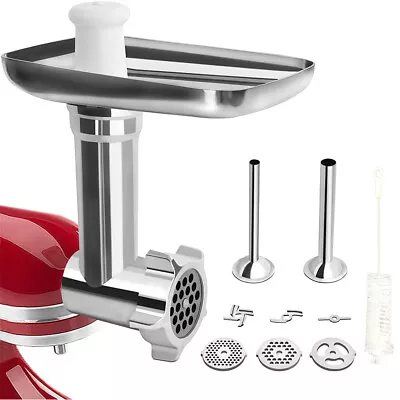 Metal Food Grinder Attachment For KitchenAid Mixers Includes 2 Sausage Tubes • $42.99