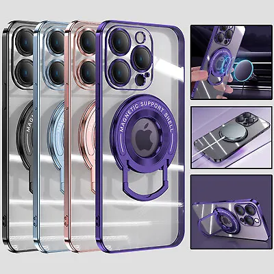 Magnetic Phone Cover For IPhone 15 14 13 With Ring Holder Wireless Charging Case • $11.45