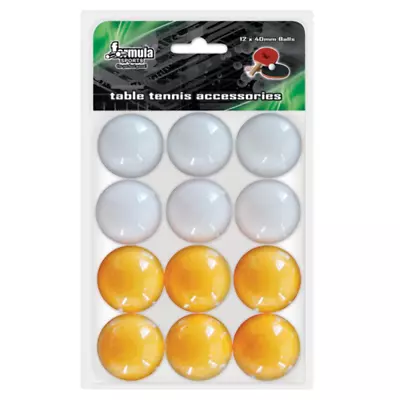 Formula Sports Table Tennis Balls White/ Orange 12 Pack • $14.99