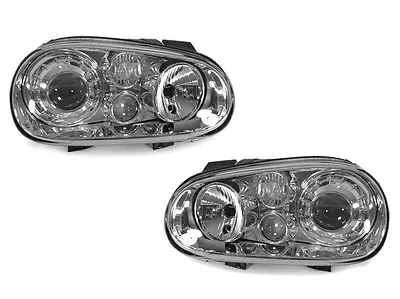 $229.93 • Buy DEPO Chrome Glass Lens Headlight + Projector Fog Light For 99-04 VW Golf GTi Mk4
