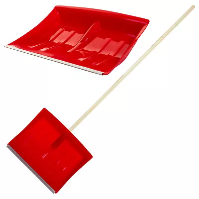 £9.99 • Buy Snow Shovel With Handle Ice Breaker Metal Edged Red Wide Pusher Scooper Spade