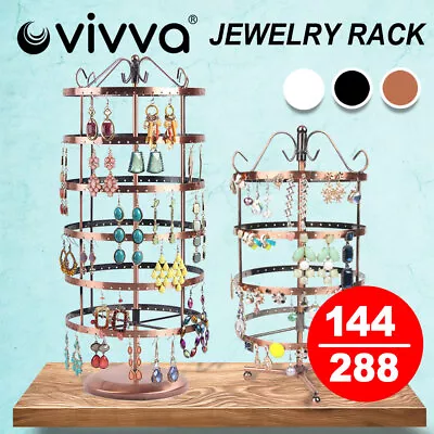 Vivva 144 Holes Jewelry Earring Necklace Holder Organiser Rack Stand Hanger • $15.36