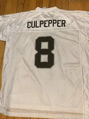 Reebok Daunte Culpepper Oakland Raiders #8 NFL White Jersey 2XL Las Vegas RARE • $51.32