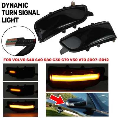 Smoked LED Side Mirror Light Blinker Lamp Fits Volvo S60 S40 C30 C70 V40 V50 V70 • $19.99