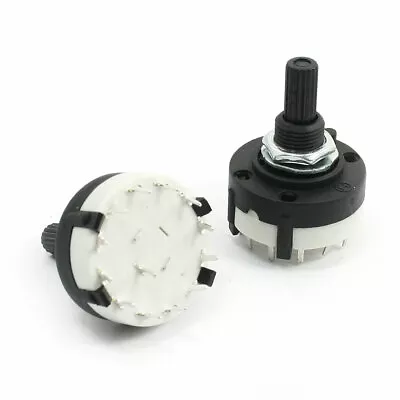 2Pcs 1 Pole 12 Position 1P12T Soldering Lug Selector Rotary Switch • $9.17