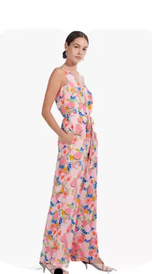 $190 • Buy Staud Abstract Peach Jumpsuit Womens Size 10 NWT 250 