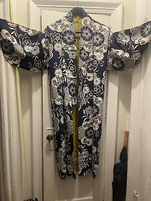 Vintage Mens Japanese Kimono Cardigan Open Front Yukata Style Shirt • $29.99