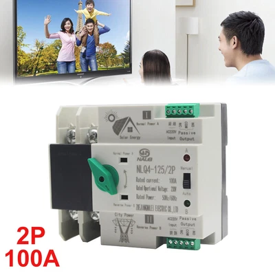 £24.05 • Buy 2P 100A Dual Power Automatic Transfer Switch Generator Changeover Switch Tool