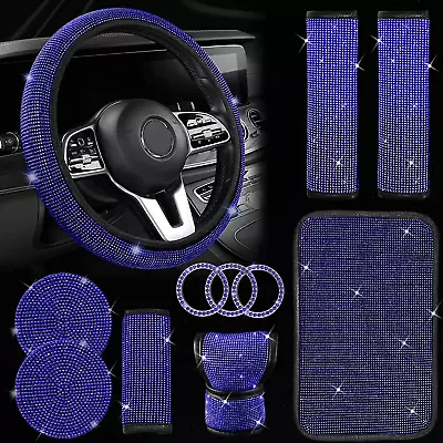 11 Pcs Bling Car Accessories SetBling Car Accessories Set For Women Bling Stee • $31.64