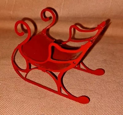 Dollhouse Miniature Metal Red Sleigh 3  • $6.99